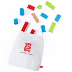 Set de cuburi din lemn Hape 50 piese forme geometrice culori vibrante - Img 4
