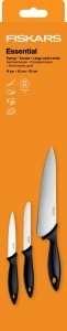 Set de cutite Fiskars Essential 3 piese otel inoxidabil negru - Img 6