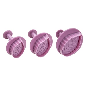 Set de Decupatoare Zenker Frunza 3 piese, Plastic, Culoare Frozen Rose