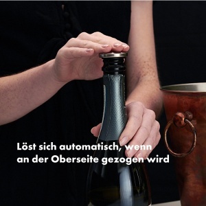 Set de dopuri pentru sticle de vin OXO Steel, din otel inoxidabil, rezistent la scurgeri - Img 3