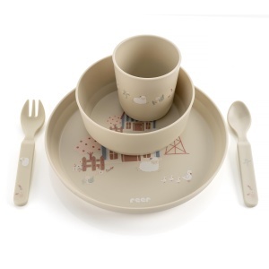 Set de Farfurii pentru Copii reer Little Farm 5 piese Bioplastice BPA-free