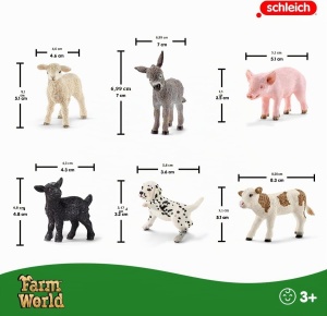 Set de Figurine Schleich Ferma - 6 Piese, Include Dalmatian, Porc, Capra, Miel si Iepuras - Img 7