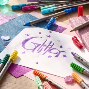 Set de Filzstifte Faber-Castell cu Glitter, 10 Culori, Doppelfasermaler - Img 7