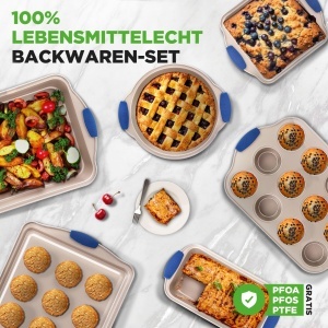 Set de forme de copt NutriChef 6 piese, antiaderente, cu manere din silicon, pentru cuptor - Img 5