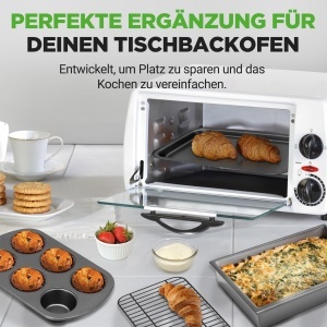 Set de forme de copt NutriChef 6 piese, antiaderente, din otel carbon, pentru cuptor - Img 3