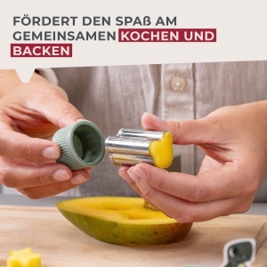 Set de forme pentru legume Fackelmann, 9 piese, inox, maner antiderapant, gri-verde - Img 4