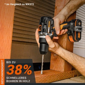 Set de gaurit combinat cu acumulator WORX NITRO WX352 20V - motor fara perii - pentru insurubare, gaurire si gaurire cu percutie - 60Nm - cutie de viteze cu 2 trepte si lumina LED - incl. baterii 2x20V 2Ah si incarcator rapid 2A - Img 5