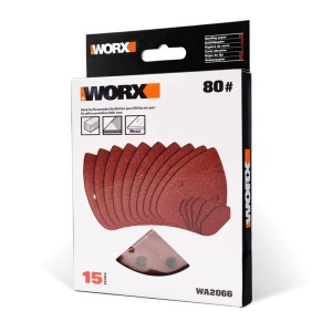 Set de Hartie Abrasiva Worx WA2066, 15 bucati, Granulatie 80 - Img 4
