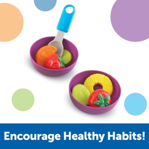 Set de joaca alimente din plastic Learning Resources New Sprouts - Salata de fructe, 2 ani, culori vibrante - Img 2
