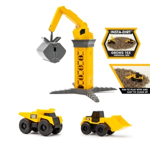 Set de Joaca CAT Little Machines - 2 Vehicule, Kran Functionabil, Insta-Dirt - Img 2