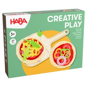 Set de joaca HABA Pizza 2 Pizzabaze, 12 ingrediente, accesorii pentru copii de la 3 ani