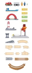 Set de joaca Hape Bahn- und Seefracht - Tren din lemn cu macara si vapor pentru copii 3 - Img 11