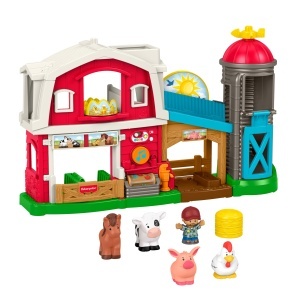 Set de joaca interactiv Fisher-Price Little People Ferma cu muzica si 4 animale