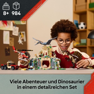 Set de Joaca LEGO Jurassic World Spinosaurier si Quetzalcoatlus cu 4 Minifiguri, 984 Piese - Img 2