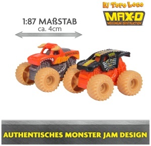 Set de Joaca Monster Jam El Toro Loco, 2 Camioane Mini, Rampenkatapult cu Accelerare Electronica - Img 6