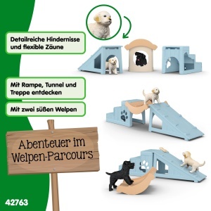 Set de Joaca pentru Copii SCHLEICH Farm World, 12 Piese, cu 2 Catelusi si Accesorii - Img 3
