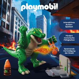 Set de Joaca PLAYMOBIL Heroes MegaRaptor vs. Firestormer, cu Mura Zburatoare, 71831 - Img 3