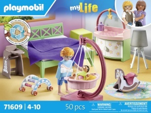 Set de joaca PLAYMOBIL MyLife 71609 - Dormitor cu spatiu pentru bebelusi, 50 piese - Img 4