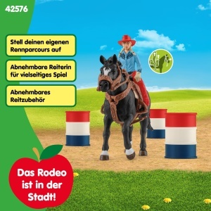 Set de Joaca Schleich Farm World - Barrel Racing cu Cowgirl, 7 Piese, Appaloosa - Img 3