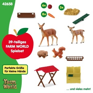 Set de Joaca Schleich Farm World - Futterung der Waldtiere, 39 Piese, pentru Copii de la 3 Ani - Img 5