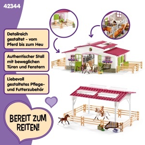 Set de Joaca Schleich - Ferma Ecvestra cu Lissi si Cai, 97 Piese - Img 3