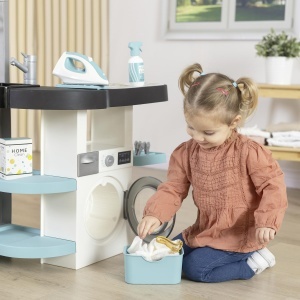 Set de joaca Smoby Rowenta Wash Clean - 3 in 1, cu aspirator, masina de spalat si fier de calcat, pentru copii 3 - Img 8