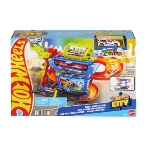 Set de joc Hot Wheels City - Tunel de spalare cu schimbare de culoare, 1 masinuta 164