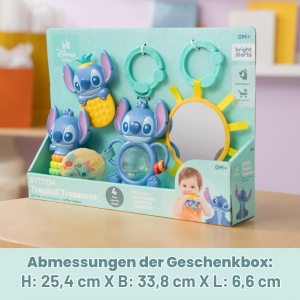 Set de Jucarii pentru Bebei Bright Starts Disney Baby Stitch Tropical Treasures, 4 Piese, Multisenzorial - Img 8