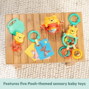 Set de jucarii pentru bebelusi Bright Starts Winnie Puuh, 5 piese, multisenzoriale - Img 6