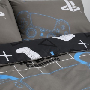 Set de lenjerie de pat PlayStation, gri, reversibil, 200x200 cm - Img 5