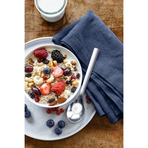 Set de linguri de muesli WMF Nuova 2 bucati 165 cm lingura de iaurt lingura de muesli Cromargan din otel inoxidabil lingurita lingura de cafea lustrui - Img 2