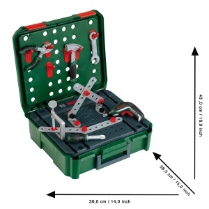 Set de lucru pentru copii Theo Klein Bosch Werkbankkoffer, cu unelte si accesorii, 36 x 38,5 x 43 cm - Img 5