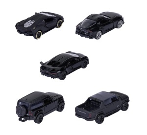 Set de masini Majorette Black Edition - 5 modele metalice, 7,5 cm, culoare neagra - Img 4