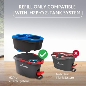 Set de mop Vileda H2PrO cu galeata Separarea 100 a apei proaspete de cele murdare Sistem inovator cu doua rezervoare cu functie de stoarcere Stoarcere - Img 6