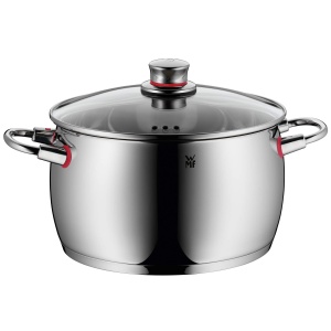 Set de oale cu inductie de calitate WMF 4 piese, set de oale de gatit cu capac de sticla, otel inoxidabil Cromargan lustruit, set de oale cu inductie neacoperite, deschidere cu abur - Img 4