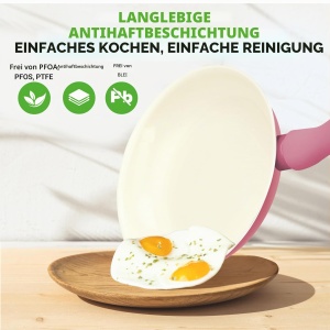 Set de Oale si Tigai NutriChef 54 Piese Antiaderent Roz Inclusiv Utensile de Bucatarie - Img 3