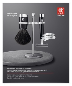 Set de Ras Razuit ZWILLING 3 Piese - Pinsel, Hobel si Halter, Negru - Img 6