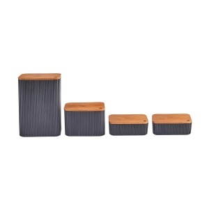 Set de recipiente de depozitare Karaca Massimo, 4 piese, 2L, 1L, antracit