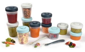 Set de recipiente pentru pastrare BEABA, 12 bucati, 90 ml, 150 ml, 250 ml, 100 etanse - Img 1