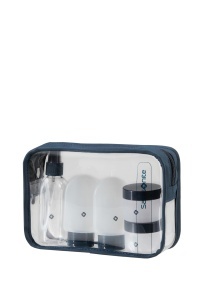 Set de recipiente Samsonite TA Revolution, 3x60ml si 2x30ml, transparent, albastru