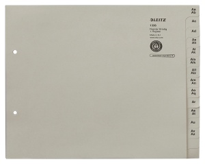 Set de registre Leitz A-Z, 36 compartimente, 100 hartie reciclata, gri