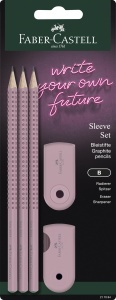 Set de scriere Faber-Castell Sleeve, 5 piese, culoare rose shadows