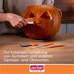 Set de scule pentru sculptat Zenker Halloween 4 piese portocaliu otel inoxidabil - Img 5