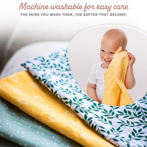 Set de scutece multifunctionale Sophie la Girafe, 4 bucati, 70x70 cm, multicolor - Img 3