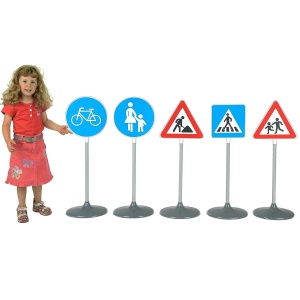 Set de Semne de Circulatie Theo Klein 2993, 5 piese, inaltime 70 cm, pentru copii - Img 3
