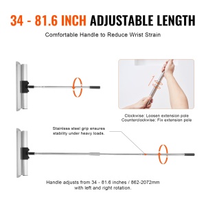 Set de spatule VEVOR cu 5 dimensiuni, maner telescopic din otel inoxidabil - Img 5