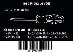 Set de surubelnite Wera 1060 i1062 i, 6 piese, VDE, GelbRot - Img 2