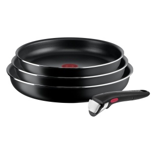 Set de tigai Tefal Ingenio Easy On 4 piese, 222426 cm, antiaderente, cu maner detasabil