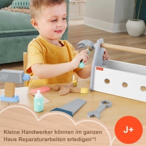 Set de unelte din lemn Fisher-Price HYG50, 9 piese, pentru copii de la 3 ani - Img 3