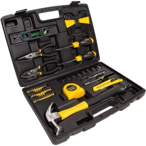 Set de unelte Stanley STMT0-94248, 65 piese, finisaj cromat, cuter, surubelnita, ciocan